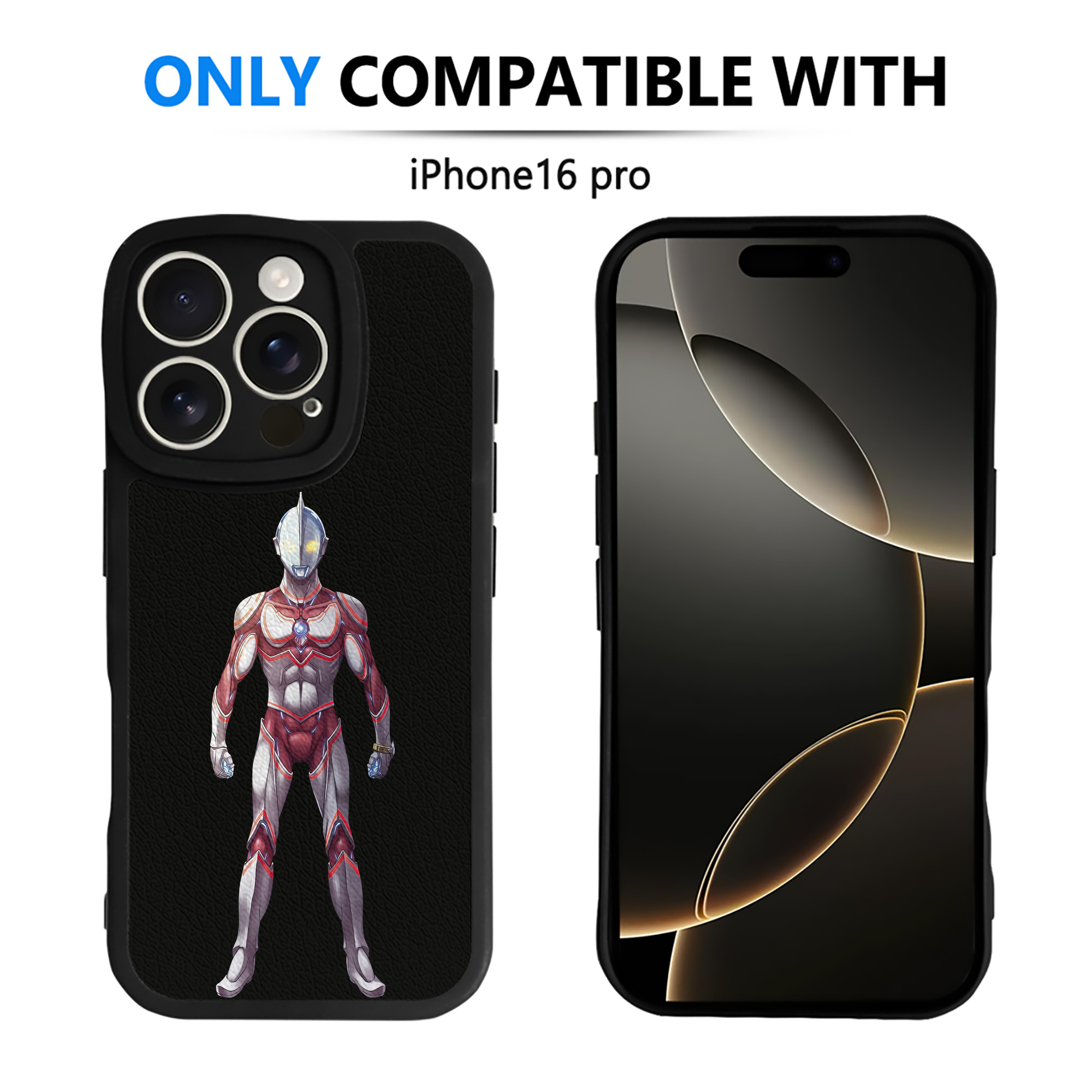 （画像用） ウルトラマン Ultraman 【iPhone 16シリーズ対応】シリコンスマホケース（レザー調） 材質：シリコン